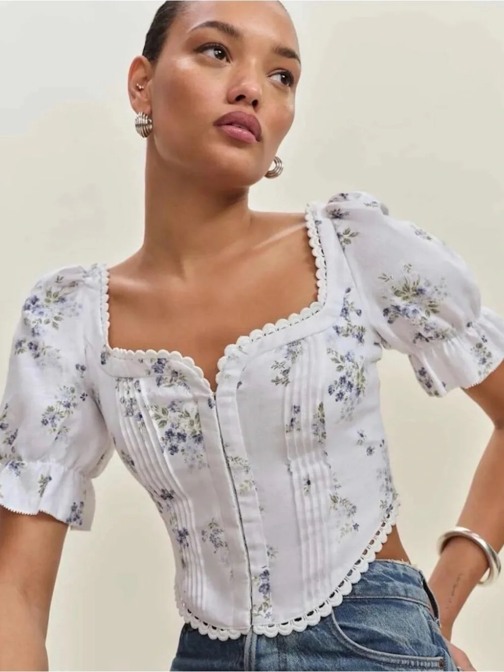 Reformation Simmie Linen Top